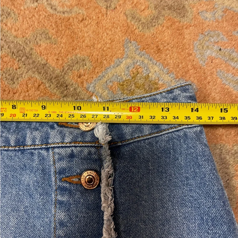 Zara Asymmetrical Denim Skirt with Button Detail - Picture 8 of 9